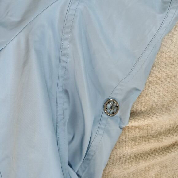 Calvin Klein Baby Blue Drawstring-Waist Utility Windbreaker Jacket Sz L - Picture 10 of 14